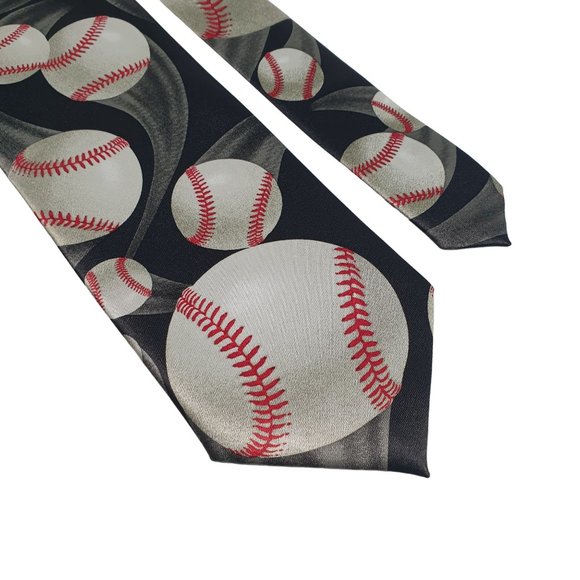 Ralph Marlin Mens Necktie Tie Just Balls 2003 Baseball Sports Work Dad Gift - Picture 2 of 5